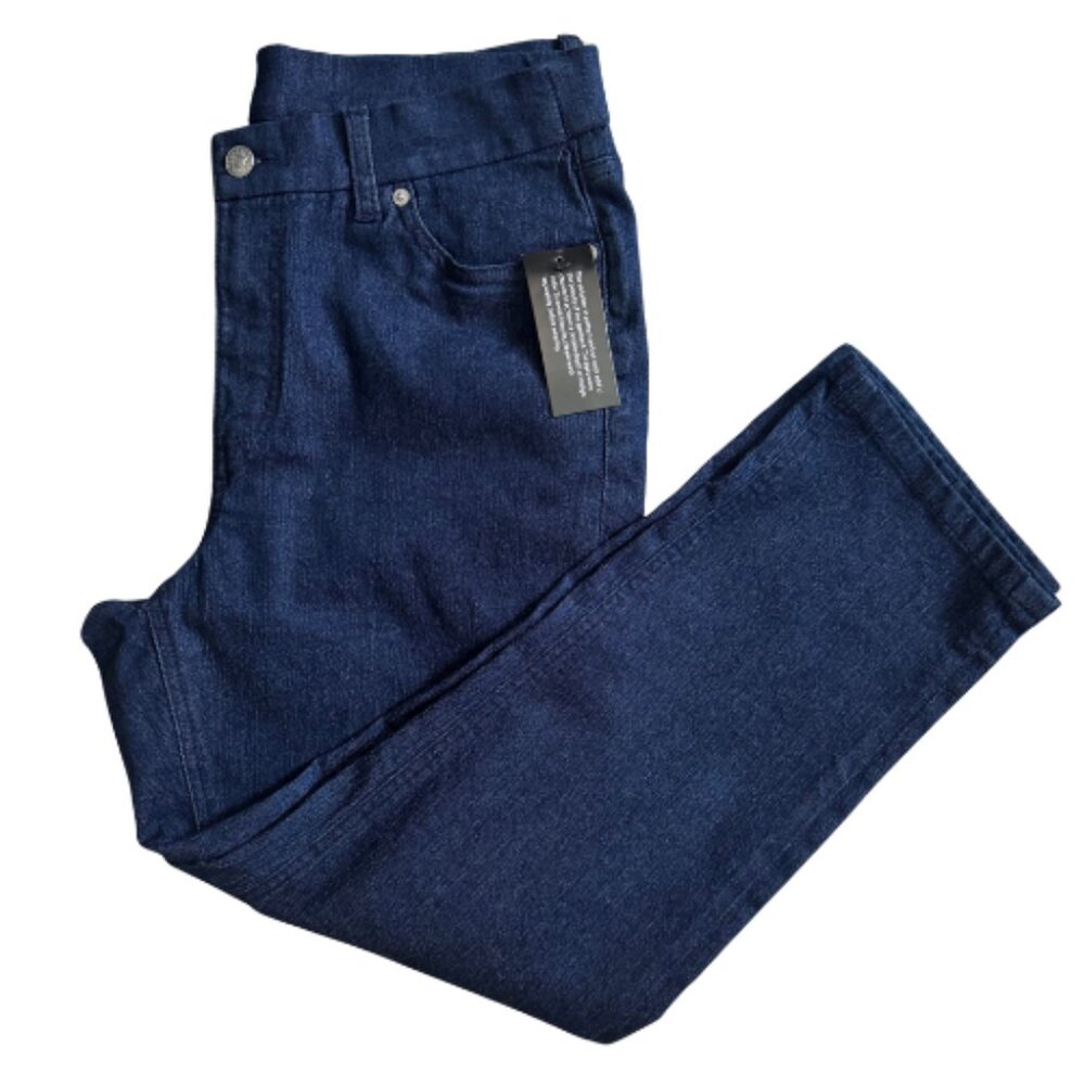d&co Denim & Country Dark Wash Straight Cut Cropped Jeans Women's 10 NEW - Picture 7 of 8